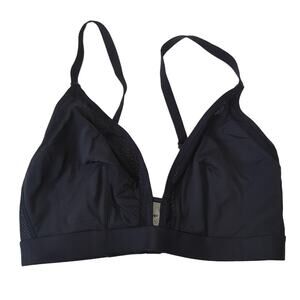 Lively Womens Bra Sz 1 32DD-34DD Deep V Plunge Triangle Bralette Busty Mesh EUC